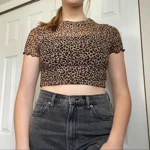 Cheetah Print Mesh Top